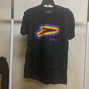 Speedo Women's Black Short Sleeve Crew Neck Pride Graphic T-Shirt S NWT